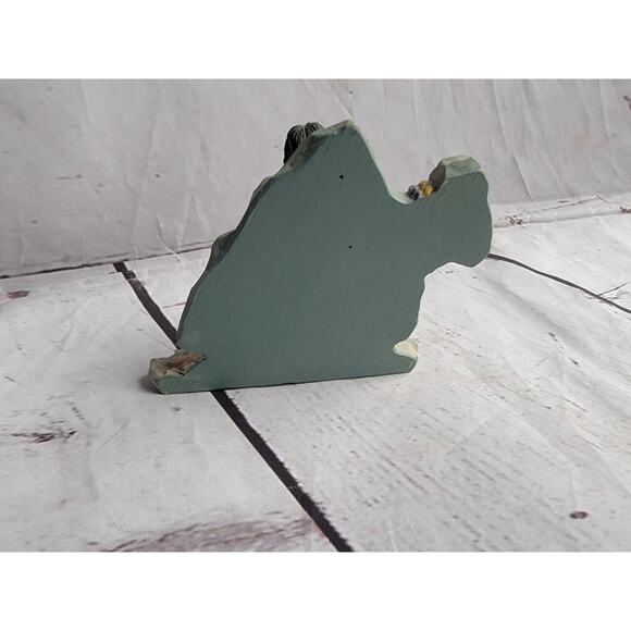 Vintage Native American Women And Wolf Figurine, thanksgiving decor Resin, 2 In - Picture 3 of 6